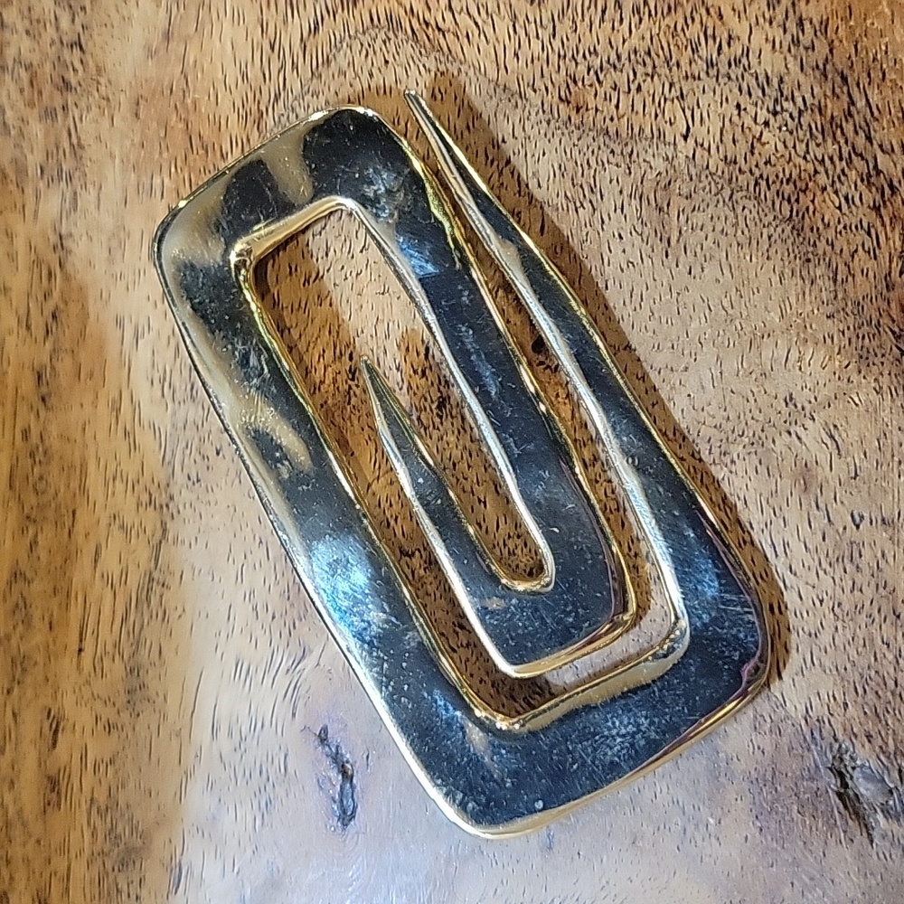 Vintage M JENT MCM Gold Tone Brooch Pin 1970s